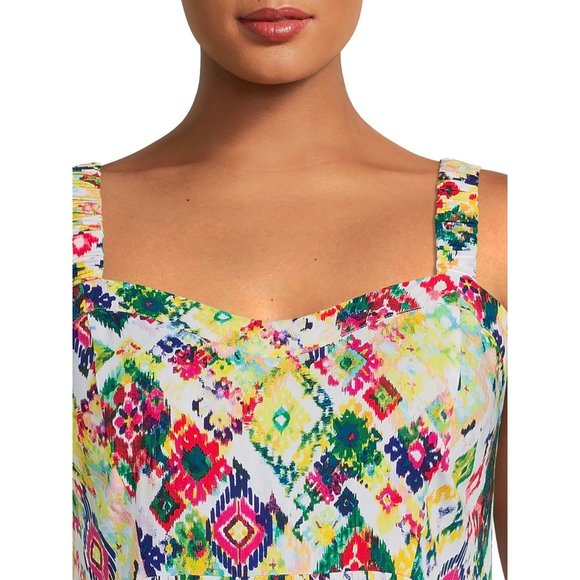 Terra & Sky Women's Plus Size Tiered Maxi Dress Geo Print Size 2X - Picture 4 of 4